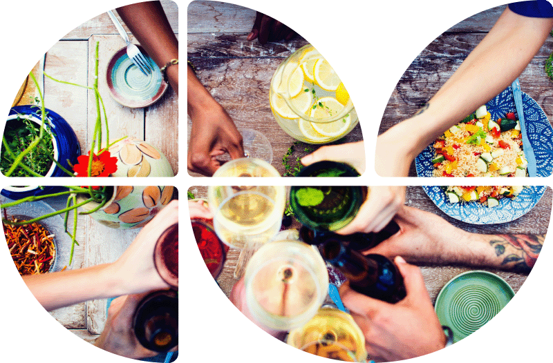 Anstoßen beim Essen 