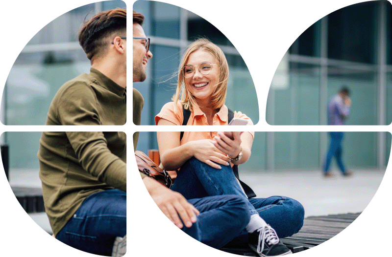 Mann und Frau unterhalten sich 