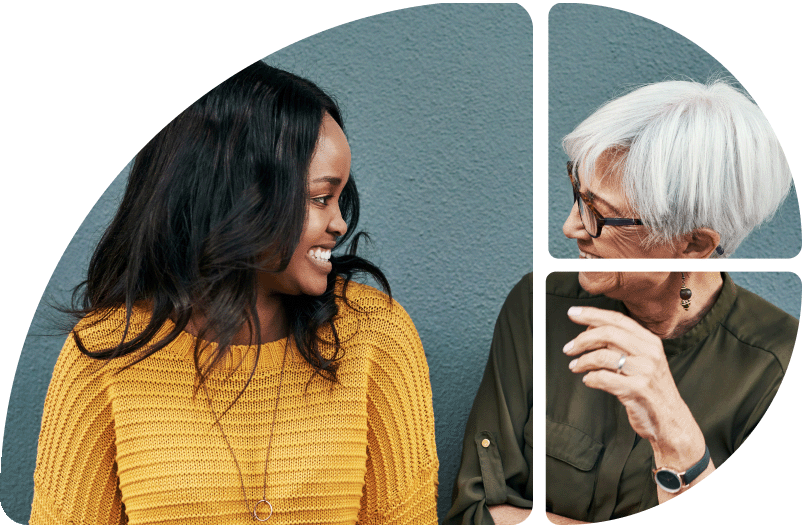 Zwei Frauen unterhalten sich 