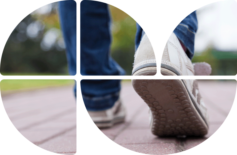 Schritte auf einem Weg 