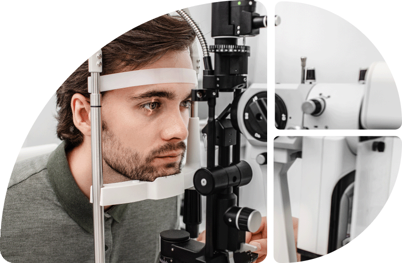 Mann bei Augenuntersuchung