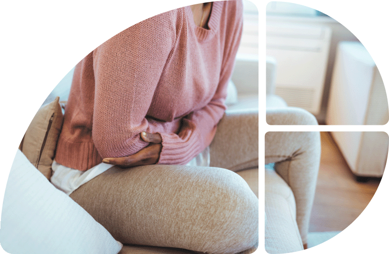 Frau hat Bauchschmerzen 