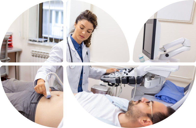 Ärztin beim Ultraschall 